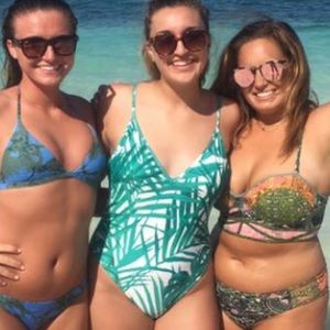 Pay sun leaf print one piece swimsuit